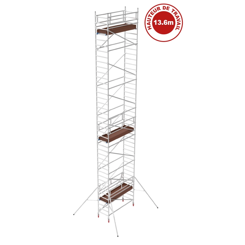 Échafaudage roulant 90 x 250 x 6,2 m hauteur travail - Ladder-Steiger